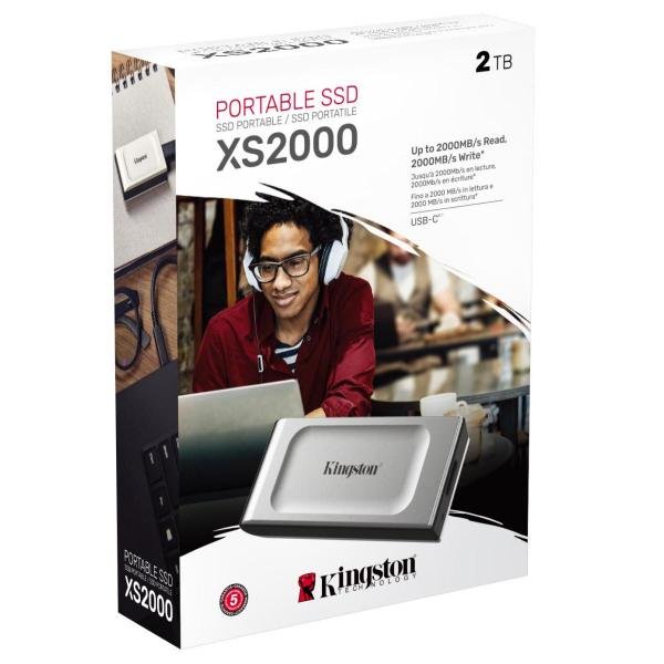 Kingston XS2000 2TB USB Type-C Portable External Solid State Drive (SSD) Up to 2000MB/s Read & Write