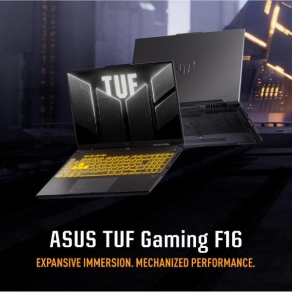 ASUS TUF Gaming Laptop F16 FX607VU Intel® Core™ 7 Processor 240H 5.2GHz, NVIDIA® GeForce RTX™ 4050 6GB GDDR6 (194 AI TOPs), 16GB DDR5, 16" FHD+ IPS 144Hz