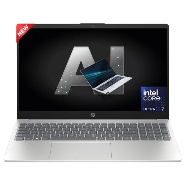HP Laptop 15-fd1016ne Intel® Core™ Ultra 7 155H High-Preform. Processor Up to 4.8 GHz,16 GB DDR5, 15.6" FHD IPS Micro Edge - Natural Silver