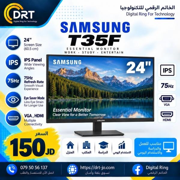 Samsung 24” T35F FHD IPS 75Hz AMD FreeSync 3-Sided Borderless Monitor