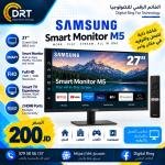 SAMSUNG M5 (BM501) 27" FHD HDR10 Smart Monitor 4ms (GTG),1B Colors & USB Ports - with Netflix, YouTube & Apple TV Streaming - White